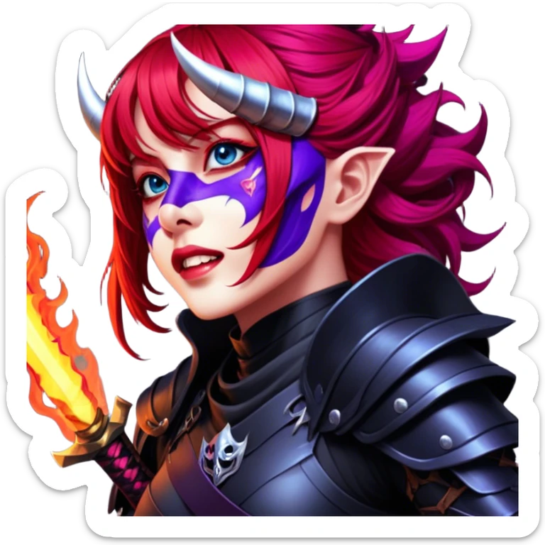 Demon-Horned Warrior sticker