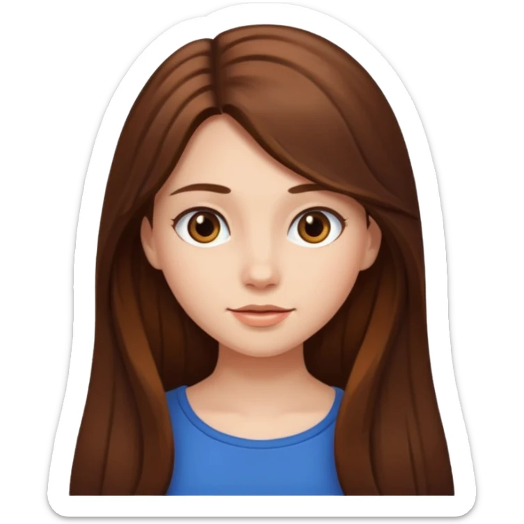 girl hair long and color his hair brawon  sticker