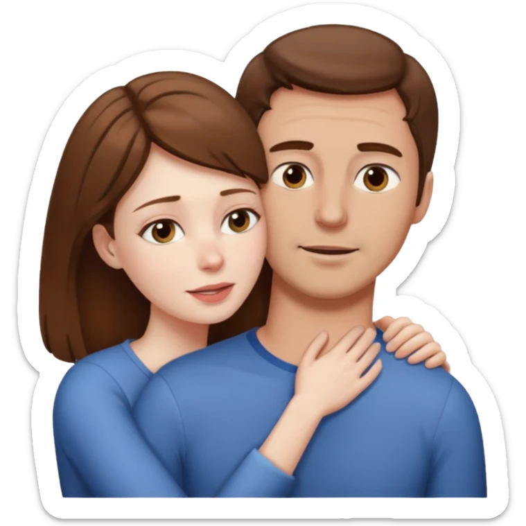 Un homme possessif avec des cheveux marrons qui essaye d’attraper le cou de sa femme sticker