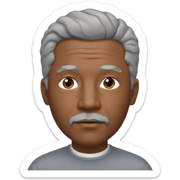 An avatar of a cool debinaire black man in his early sixties with shorter wavy gray hair, short sideburns and a short trimmed goatee. sticker