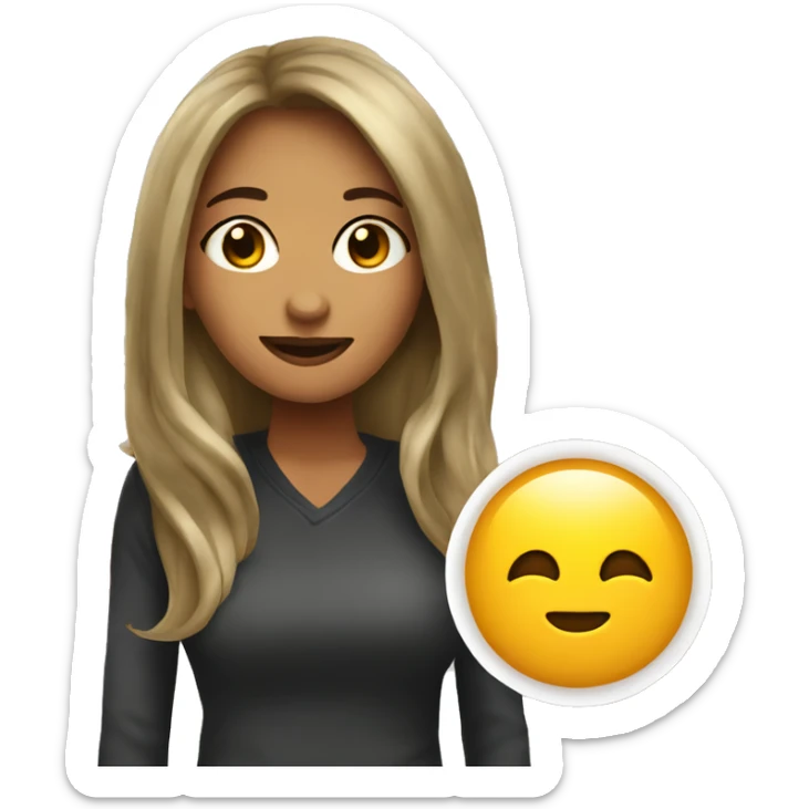 female emoji with long hair who is one of the vip customers on food delivery app sticker