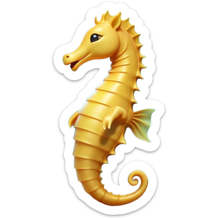 Cinematic Cute Yawning Sea Horse Portrait Emoji, Head tilted slightly with a dramatic, wide-open yawn, showcasing a slender, gracefully curved body with a softly drooping tail and sleepy, half-closed eyes, Simplified yet irresistibly adorable features, highly detailed, glowing with a soft, cozy aquatic glow, high shine, relaxed yet expressive, stylized with a dash of whimsical marine charm, soft glowing outline, capturing the essence of a drowsy yet affectionate sea horse that appears ready to stretch out for a nap! sticker