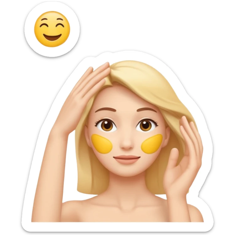 Minimal emoji of a hand lifting facial skin upward, clear skin-tightening gesture, gentle upward motion, natural wellness style, simple and readable icon, no beauty or cosmetic clinic references sticker