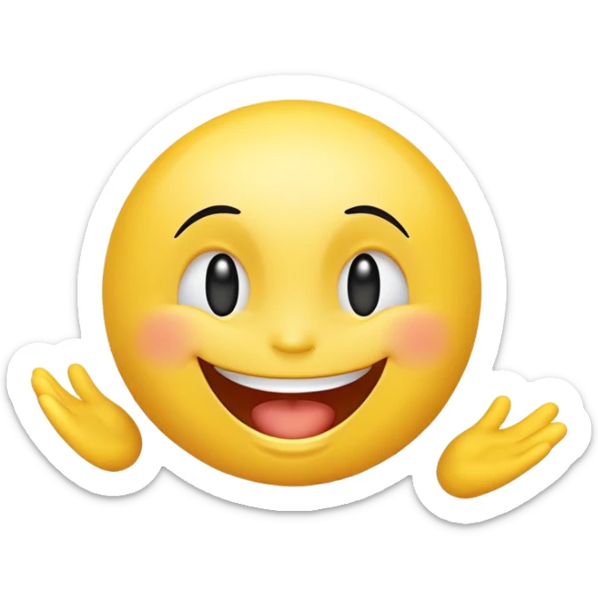 a cute face of pure joy and ecstasy, in the classic yellow emojis stylings  sticker