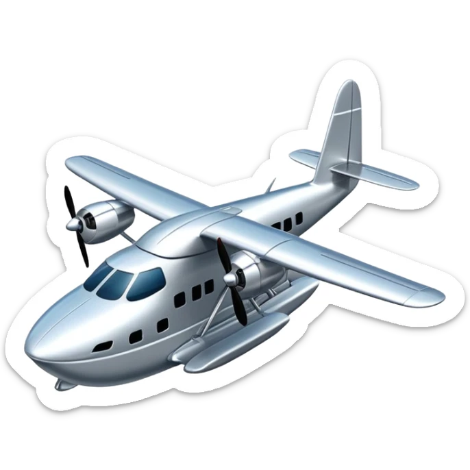 Twin engine seaplane  sticker
