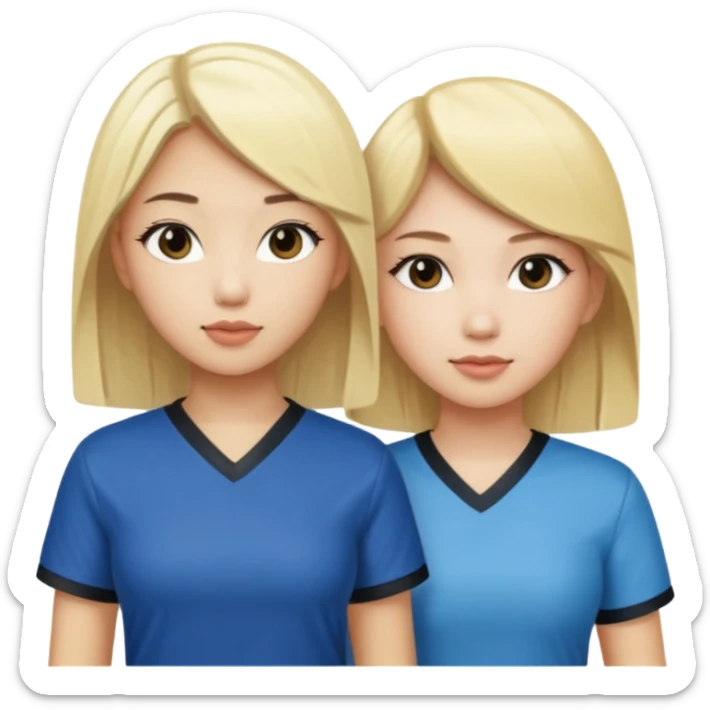 aisan girl and white girl with blonde hair going to the club sticker