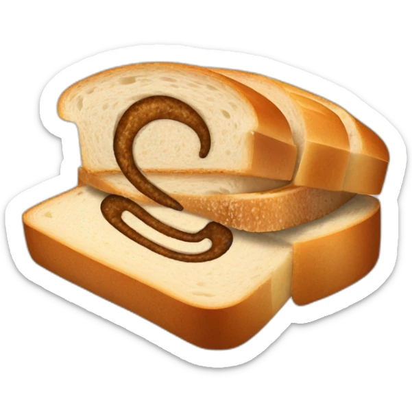 brown rye swirl in the middle of bread slice of sandwich bread sticker