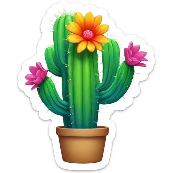 Rainbow cactus  sticker