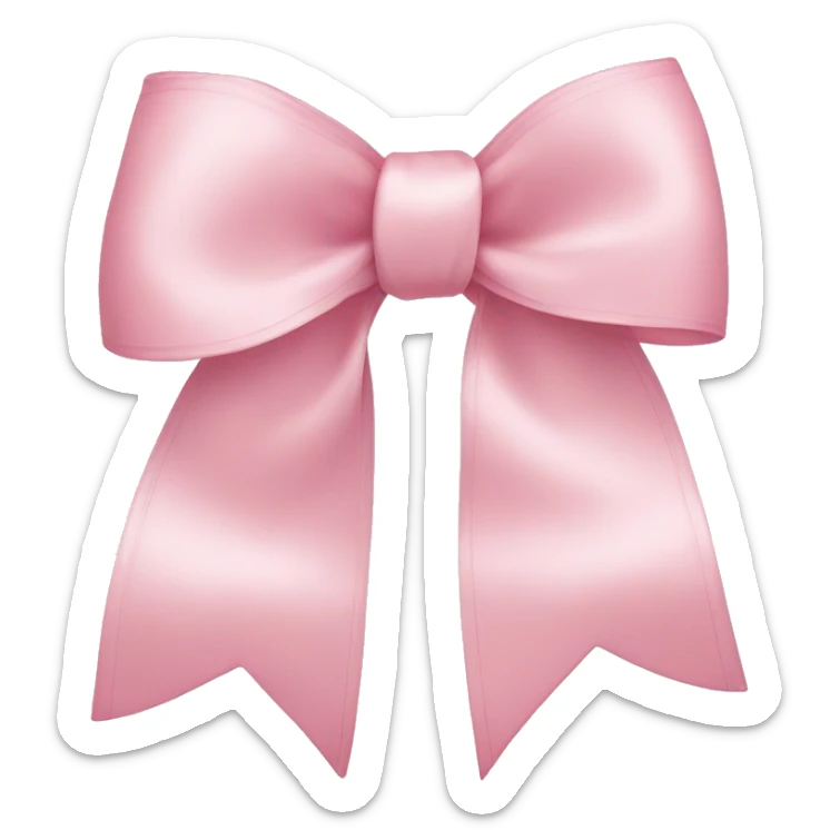 light pink ribbon bow sticker