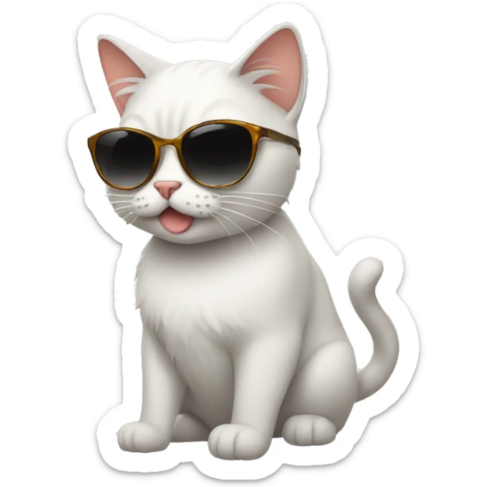 Cat with sunglasses sticker
