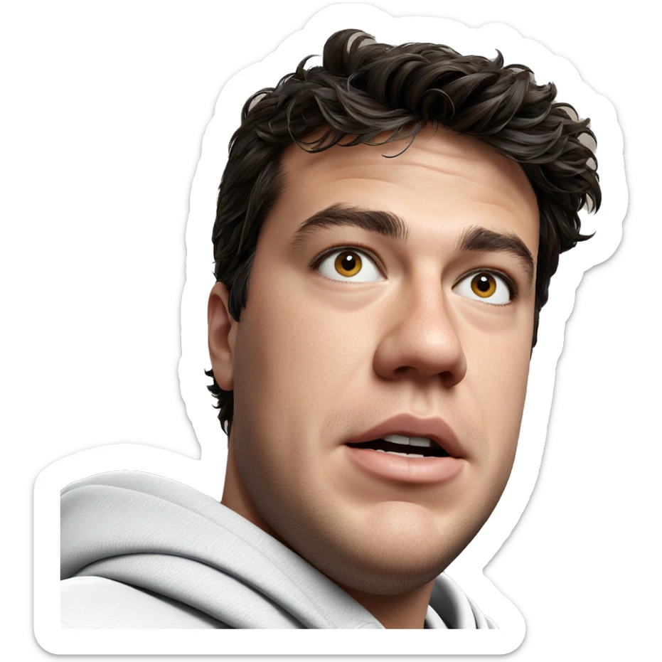 portrait of a young male sticker