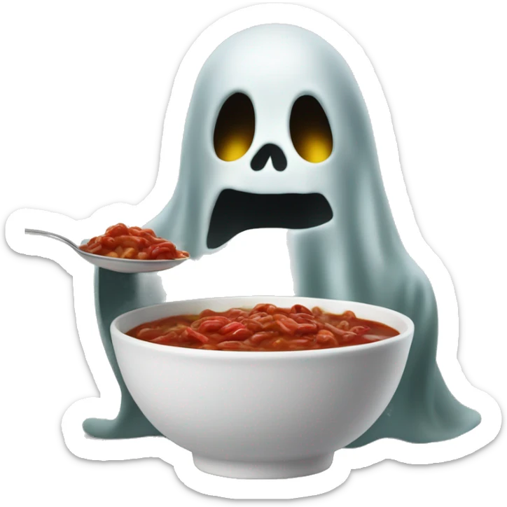 The ghost of christmas past eating a bowl of chili sticker