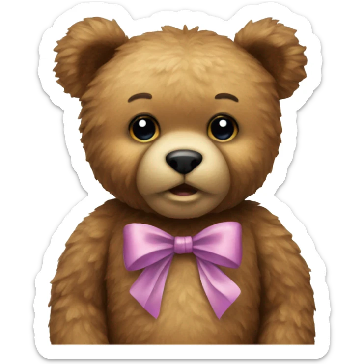 teddy bear with bow sticker