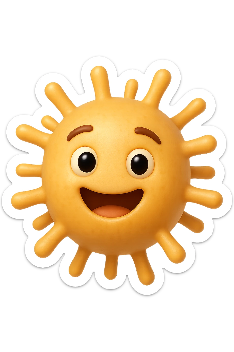 EMOJI STILE IPHONE DI BATTERI INTESTINALI FELICI CHE FLUTTUANO IN ARIA IPERREALISTICO 4K sticker