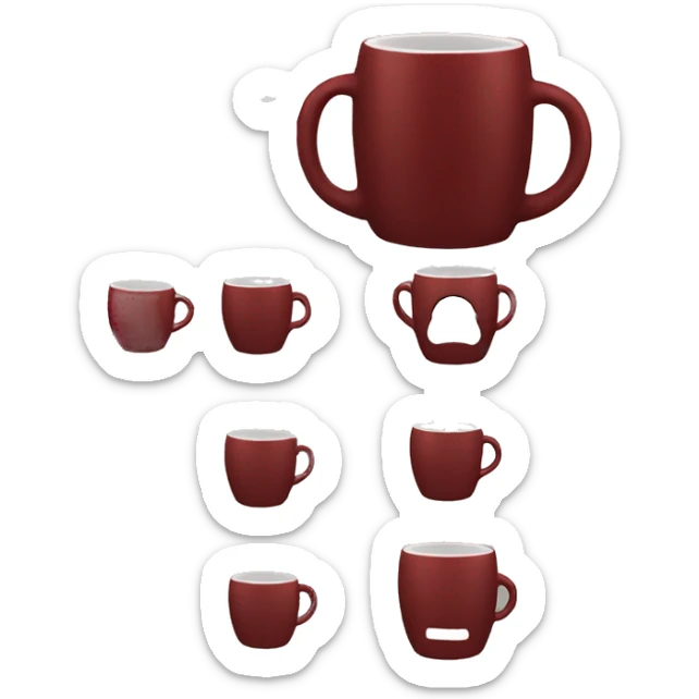 Dark red mug sticker