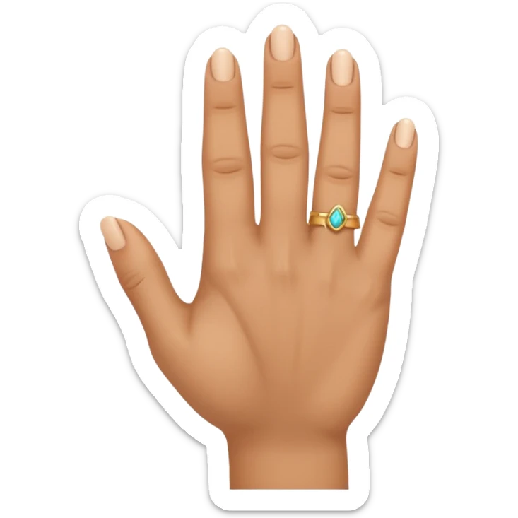 Emoji of ring finger bent forward and all other fingers standing straight from the wrist sticker