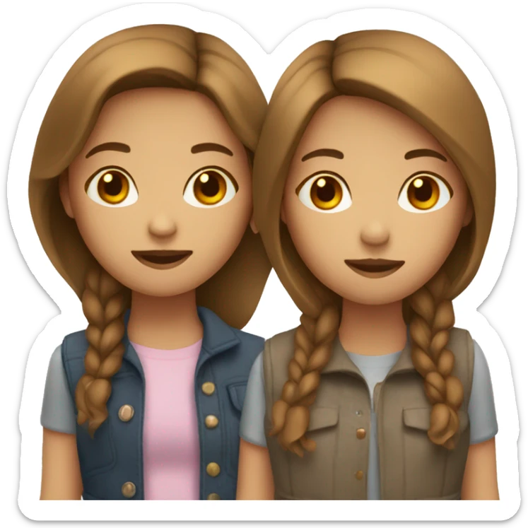 Three girls with brown hair sticker