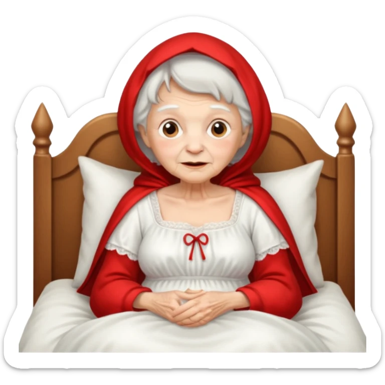 The grandmother in the fairy tale Little Red Riding Hood sticker