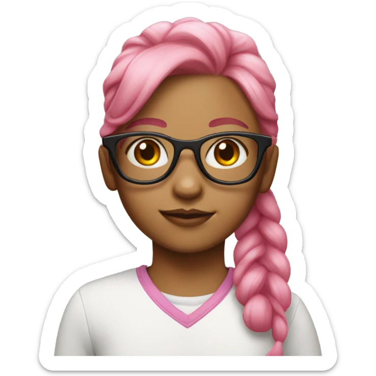 Girl named Sophia with glasses and pink hair sticker