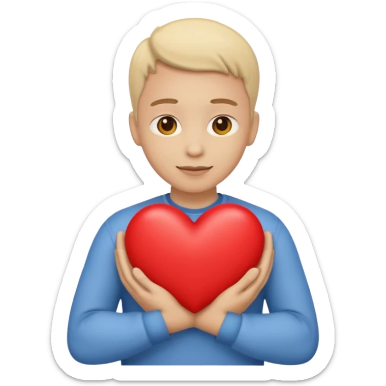 make an emoji of hugging a heart, one person. it's supposed to show a level of gratitude sticker