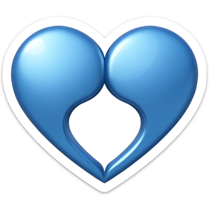 emoji de los dos corazones enlazados pero en color azul sticker