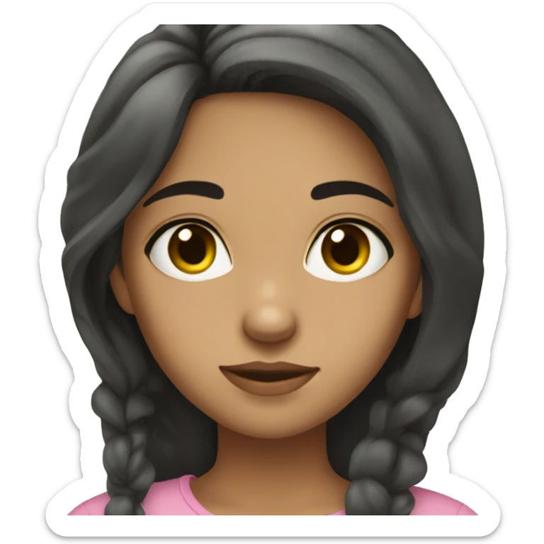 Girl with light olive skin dark hair and eyes that girl sticker