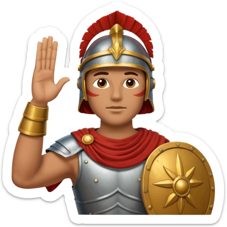 an ancient roman republic soldier doing the iconic ancient roman salute sticker