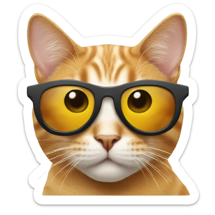 Cat with sunglasses sticker
