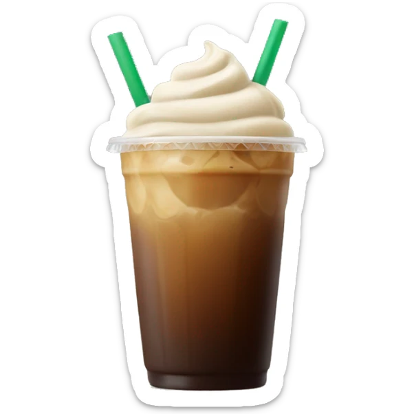 Starbuck ice coffee with ice cubes sticker