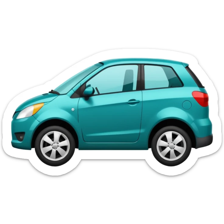 Minimalist pictogram of a car crash test, 2D icon, impact symbol, safety verification, simple vector art, [teal] on [black] background sticker