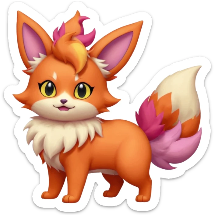  Fey Toony Espurr-Flareon-Skitty-Delcatty-Sprigatito-Purrloin-fusion-hybrid sticker