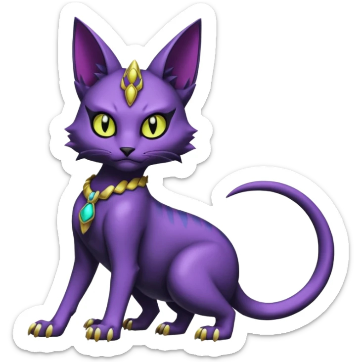  gothic edgy badass scaley Bastet-Noibat-Gatomon-Digimon-Fakémon-Pokémon-creature (full body) sticker