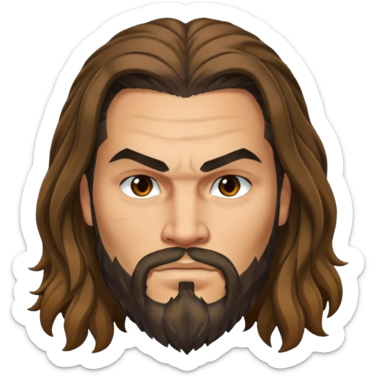 jason mamo long hair from Games of throne character face only younger sticker