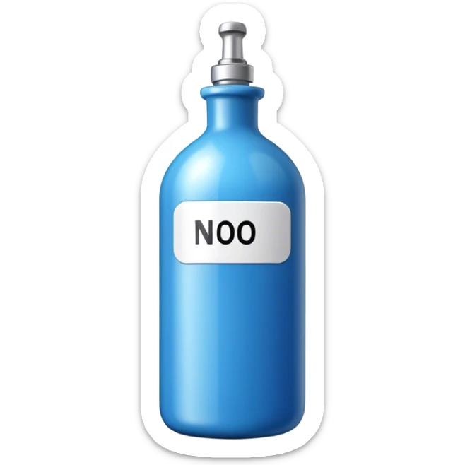a bottle of Nitrous oxide or NOS blue with vry persie detail sticker