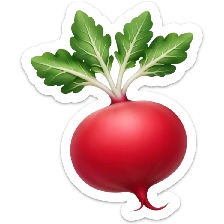 radish UK plant with a bit of white on the bottom of the radish sticker