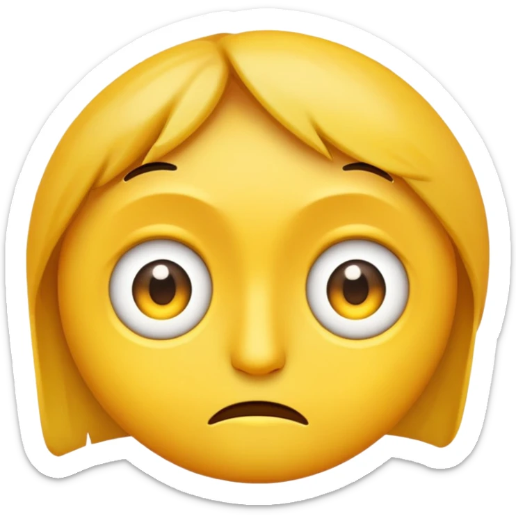 Un emoji de una carita haciendo como que no le están hablando a ella o ignorando q es de ella que están hablando  sticker
