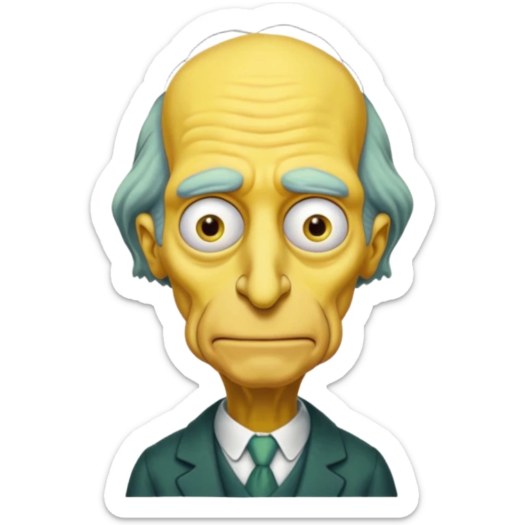 Mr. Burns, simpson, yellow skin tone, very very very long nose. complete yellow sticker