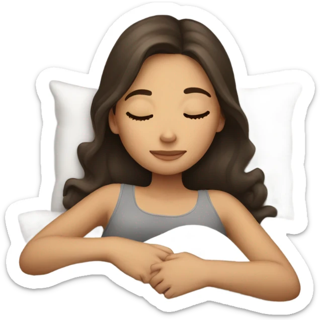 Brunette girl sleeping sticker