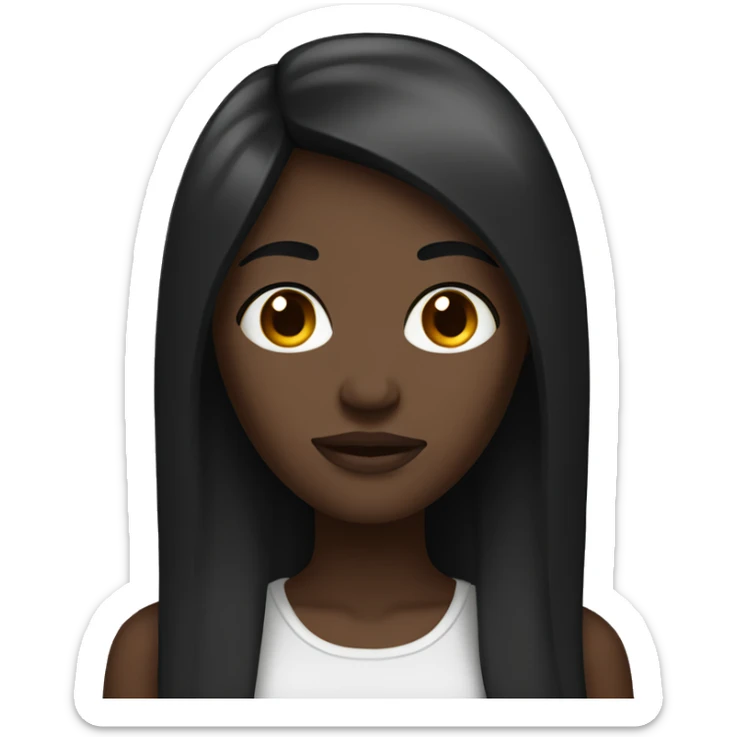 Dark skinned woman with long straight black hair  sticker
