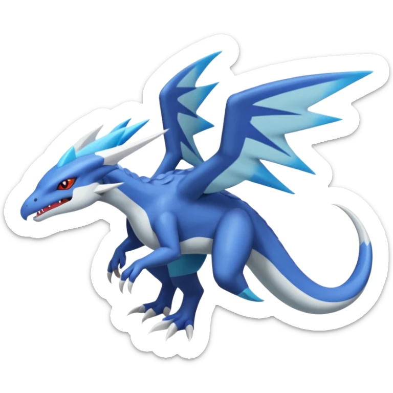 Latios-Latias-Nargacuga-Salamence-Salandit-Zekrom-Dialga-Amaura-Reshiram-Palkia-fusion-Fakémon-Pokémon-creature (Full body) sticker