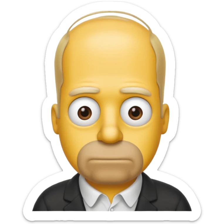 Homer Simpson emoji with 16 thinning hair on top of head sticker