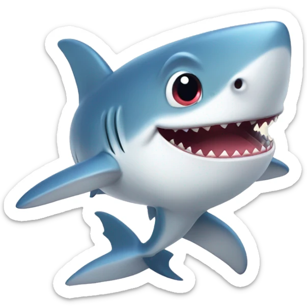 Very cute baby shark and the shark is fat and super happy sticker