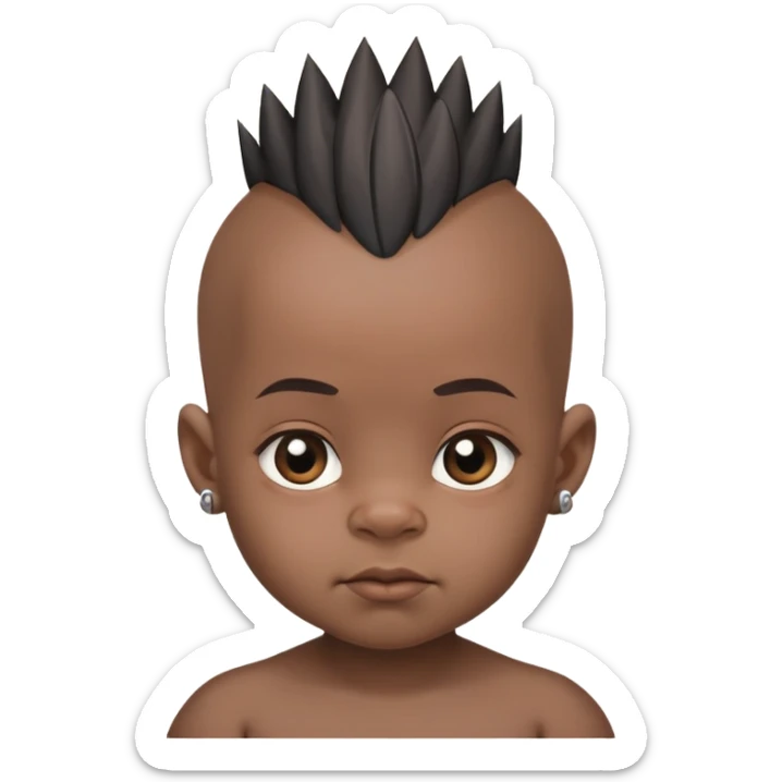 I want a black baby in which the baby has a mohawk in the centre and then he is bald from sides and he is ugly as well sticker