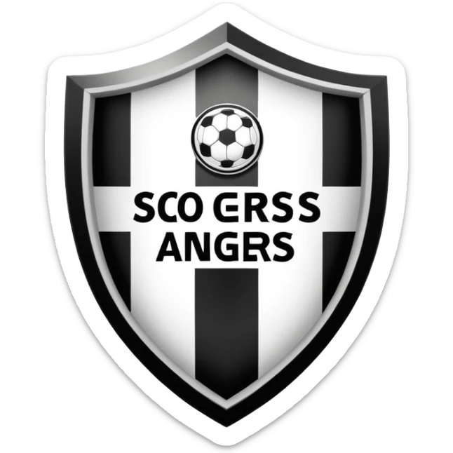 Football club SCO Angers logo, black and white striped shield with 1919 year, sports team emblem sticker