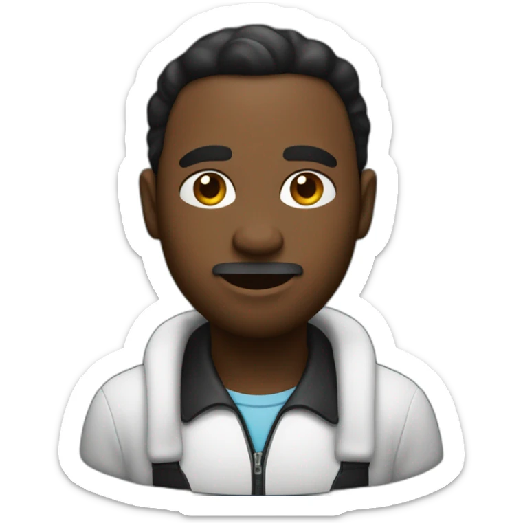 un homme noire avec de un liquide blanc sur la joue sticker