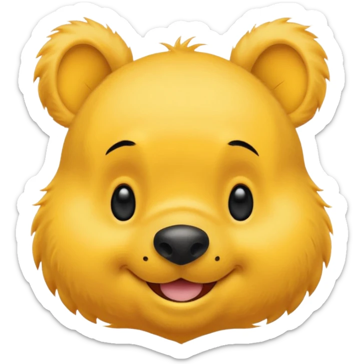 make a cute winee the pooh emoji only one pair of eye brows and only the face no body and no shirt and no being naked no fair sticker
