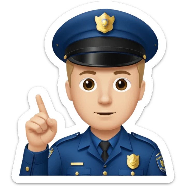 reference to "what he said" quote from Hot Fuzz movie - add pointing to another policeman sticker