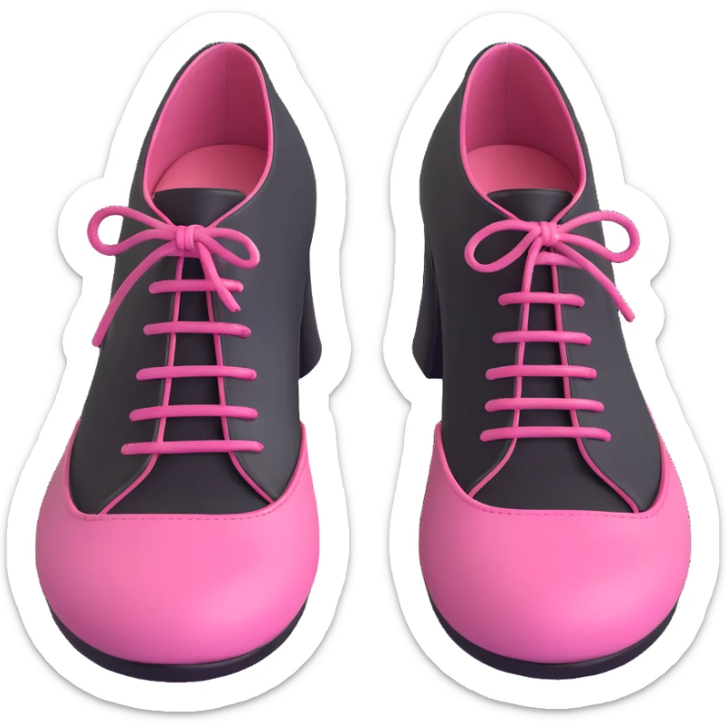 BLACKPINK-inspired gothic shoes, no hearts, black and pink, cute and sticker