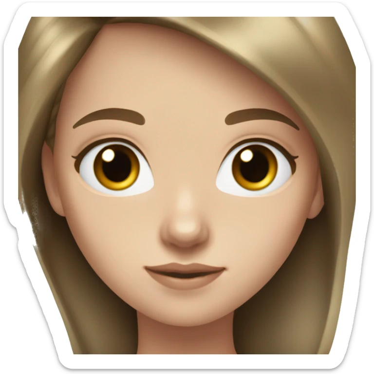18 year old white girl with brunette hair and blue eyes sticker