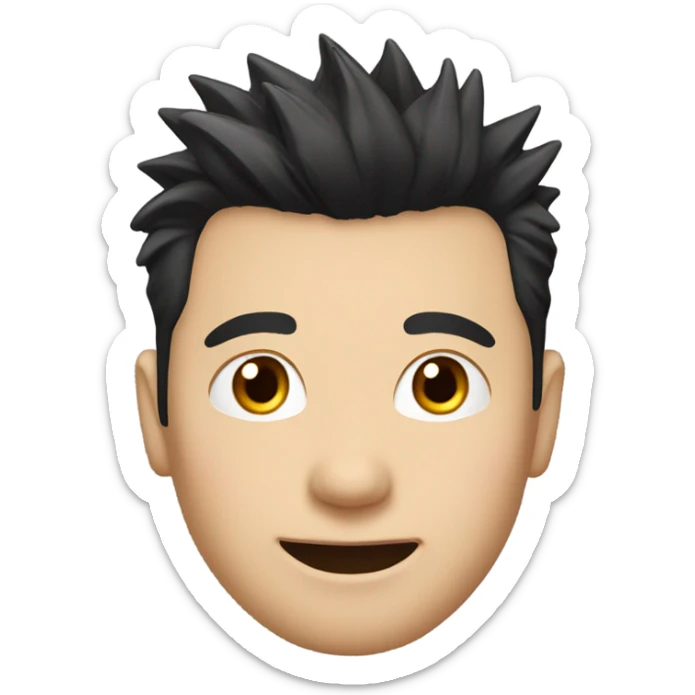 chinese man 40yo with spiky short black hair smile, smart shirt. sticker